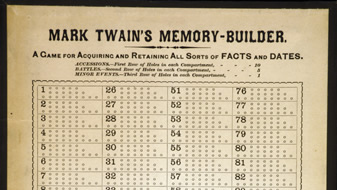 Mark Twain’s Memory Builder, front.